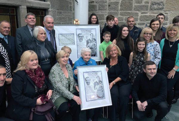 Murdoch family gather at memorial for Bobby Murdoch at Rutherglen town hall.