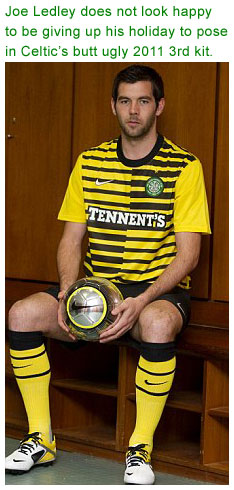 Joe Ledley in Celtic's butt ugly 2011 3rd kit.